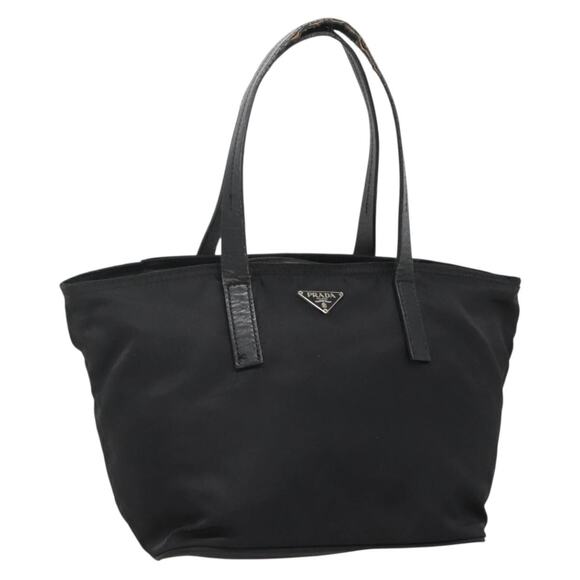 PRADA Hand Bag Nylon Black Silver - Picture 1 of 12